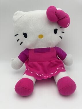 Hello Kitty Plush Stuffed Animal Pink Dress White Sanrio Northwest Soft Toy